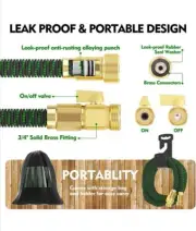 25FT Expandable Garden Hose with multi-function spray nozzle, extra strength