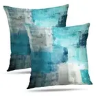 Turquoise Throw Pillow Covers 20x20 Teal, 2 Pack Square Decorative Pillow Cas...