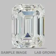 Emerald Cut D Color, VVS2 Clarity LabGrown Man Made Diamond 0.35 Ctw