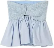 Lily Brown(リリーブラウン) LWNT252054 Women's Balloon Peplum Bear Top