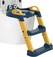 wqibq Potty Ladder, Toddler Toilet Seat with Steps - Baby Toilet Seat, Non-Slip Potty Training Seat - Portable Toilet Step Stool, Safe Potty Training for Babies, Toddlers