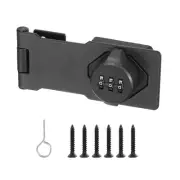 4.5" Combination Rotary Hasp Latch Lock 3-Digit Password Cabinet Gray