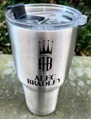 Alec Bradley Cigars 30 oz. Travel Beer Tumbler - Brushed Steel. Brand New