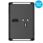 Clipsal Pro Single Vertical Powerpoint 15A Skin Black | P3015V15C-BK