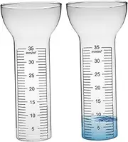 Rain Gauge Replacement Tube, 2pcs Glass Replacement Rain Gauge Glass Tubes with 35mm/㎡ Marks for Yard, Garden Water Gauge