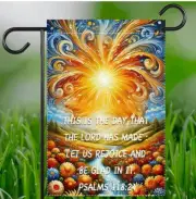 This is the Day Psalms 118:24 Double-Sided Garden Flag-12x18-High Quality Burlap