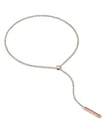 Walters Faith 18K Rose Gold Pink Sapphire Linear Bar Lariat Necklace, 18