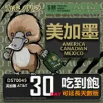 【鴨嘴獸 旅遊網卡】AT&T 美國 加拿大 墨西哥 30天 網路吃到飽(美加墨網卡 網卡 旅遊卡 漫遊卡)