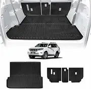 X-CAR 3D Boot Liner Back Seat Protector Combo for Toyota Prado 150 Series 7 Seats 2009-2024 Heavy Duty Car Kick Mats Cover Cargo Trunk Mat