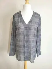 Next Blouse. Chiffon. Longline Black & White Checked. Size UK 12