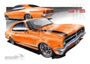 Monaro HK HK MONARO ORANGE A1 STRETCHED CANVAS (HC70F)