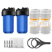 2Pack Whole House Water Filter Housing Filtration System &4P 10"x4.5" CTO Carbon