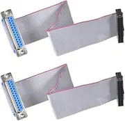 XYWHPGV IDC Wire Flat Cable DB25 Female to FC-26 Female Connector 2.54mm Pitch 20cm Length, 2pcs(5918d bea09 6e961 1a1e8 bf5a2 fbe53