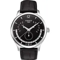 在飛比找PChome商店街優惠-TISSOT Tradition 逆跳微笑時刻萬年曆時尚腕錶