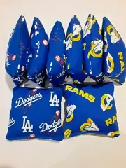 8 Cornhole Bag Set Corn Hole L A Los Angeles Rams and Dodgers