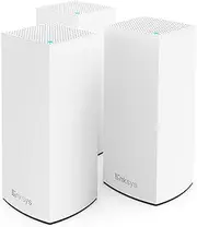 Linksys Atlas Pro 6 Velop Dual Band Whole Home Mesh WiFi 6 System (AX5400) - WiFi Router, Booster up to 8100 sq ft/750 sqm Coverage, 4X Faster Speed for 90+ Devices - 3 Pack, White (Packing May Vary)