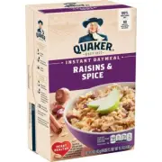 Quaker Instant Oatmeal Raisins and Spice Whole Grain 15.1 Ounce Box
