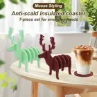 Animal-Themed Elk Cup Mat Detachable Tableware Pad Water Cup Mat Office Desk