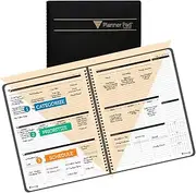 Planner Pad Spiral Bound 3-Tier Funnel Down 12 Month Organizer, July 2025 – June 2026 / Academic Year, Black Cover/Black Ink, 8 1/2" x 11"