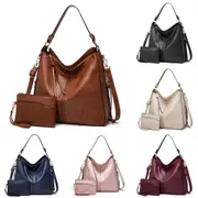 2Pcs/Set Women Handbag PU Leather Women Shoulder Bags Women Messenger Bag Ladies Casual Bag with Purse
