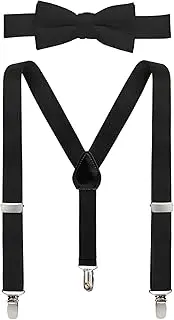 [HOLD'EM] Suspender Bow Tie Set for Kids, Baby Pre-tied Bow Tie, 1" Suspender