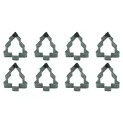 8PK R&M Snow Covered Tree Cookie Cutter Polyresin Coated Steel 9cm - Green