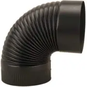 Black 6 Inch Flue Pipe Fitting 90 Degree 24 Gauge United States HDW