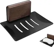 Self Adhesive Soap Holder for Shower, Wall Mounted Sponge Dish for Kitchen Sink(Black)