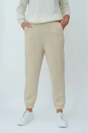 MerinoSnug Merino Wool Jogger Pants – 100% Merino Wool, Light Camel / XS