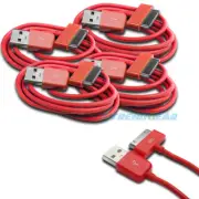4 PCS 6FT USB SYNC DATA POWER CHARGER CABLES IPAD IPHONE IPOD CLASSIC TOUCH RED
