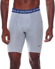 [Nautica] Men's Performance Base Layer Solid Bike Short (Small, Grey)