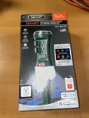 Defiant Smart Outdoor 4' 6-Outlet Power Stake Timer+Holiday Lights Projector NEW