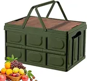 Storage Basket Collapsible Crate,Garden Tools and Pool Toys Storage Bin for Camping - Folding Storage Crate for Kitchen, Car, Bathroom and More