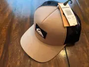 $40 QUIKSILVER Hat Cap Omnipotent Trucker Foam Face Snapback Flat Brim Khaki NEW