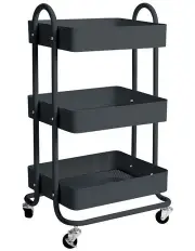 [Levede] 3 Tiers Kitchen Storage Trolley in Grey