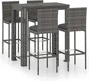 vidaXL Poly Rattan Outdoor Lounge Set with Cushions - Black and Cream - Modular Patio Garden Furniture Set with Sturdy Steel Frame for Garden, Deck or Patio