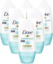 6 x Dove 48H protection Anti-perspirant Roll On 50 ml - Mineral Touch