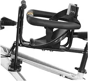 Front Mounted Child Bike Seat, Kids Bike Seat for Bike Front Mounted, Bike Attachment with Back Rest, Foot Pedal & Safety Belt for Toddler