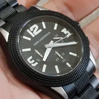 在飛比找Yahoo!奇摩拍賣優惠-KARL LAGERFELD 三眼錶石英錶 42mm 漂亮 