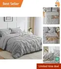 7-Piece Microfiber King Comforter Set - Pinch Pleat, Timeless Geometric Elegance