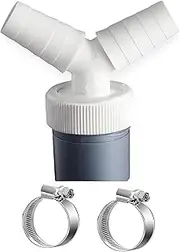 BAPPKON Dishwasher & Washing Machine Drain Adapter Double Connection Y, Inlet Pipe Diameter 18-24 mm/Outlet Pipe Diameter 40 mm, with 2-Piece Hose Clamp Diameter 20-32 mm