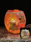 Frangipani Glass Mosaic Vase Bowl Himalayan Crystal Salt Lamp Natural Rock