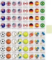Flag Pattern Game Tiles,National Flag Mahjong Tiles Set - Interactive Board Activity Toy for Family Night Spring Vacation Travel Picnic