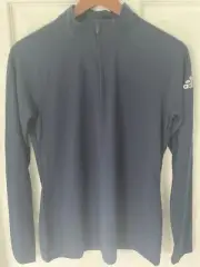 Adidas Womens Climalite Long Sleeve Ultimate 1/4 Zip Top - Navy Blue Size Small