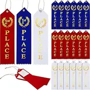 Outus 18 Pieces Award Ribbons 1st, 2nd, 3rd Place Flat Carded Set First Place Prizes with Event Card and Rope for Graduation Season, Competition, Sports Event, School, Contests, Blue Red White