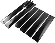 1Pair 2M Universal Side Skirts Extension Rocker Panels Lip Splitters Compatible for Civic Benz BMW ABS Car Exterior Accessories Car Styling(A-Model Black)
