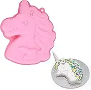 MoldFun Unicorn Cake Pan BPA Free and Non-Stick Pony Horse Head Silicone Baking Tray Mold for Girls Unicorn Birthday Party Bakeware Supplies Utensils Tools