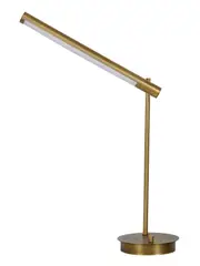 LEDlux Lennox LED Dimmable Table Lamp in Antique Brass with USB Port