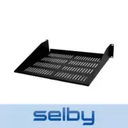 2U 2RU 19in x 381mm (15in) Vented Cantilever Steel Shelf for Rack System Black