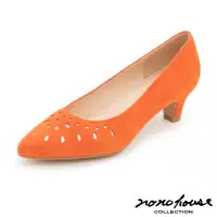 在飛比找momo購物網優惠-【nono house】MIT羊皮浪漫縷空跟鞋(橘)